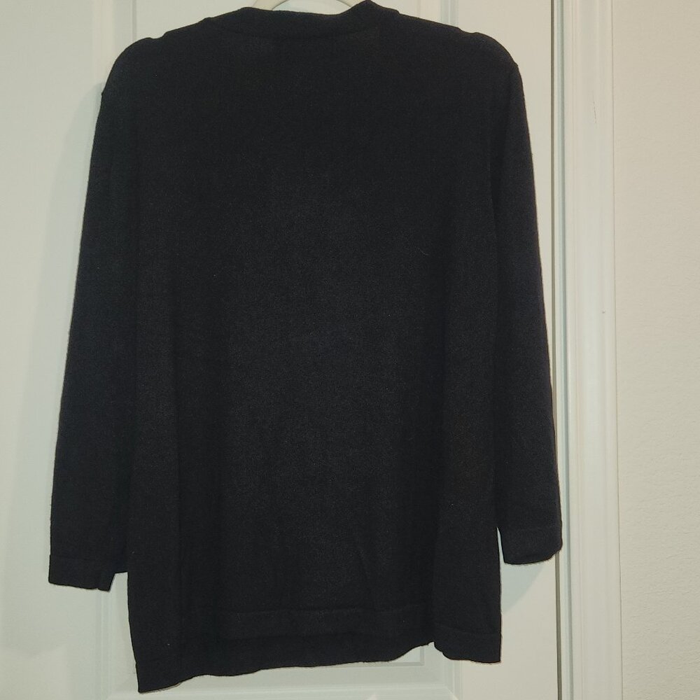 Sag Harbor Black Scoop Neck Tie Sweater Size: XL - Picture 2 of 6